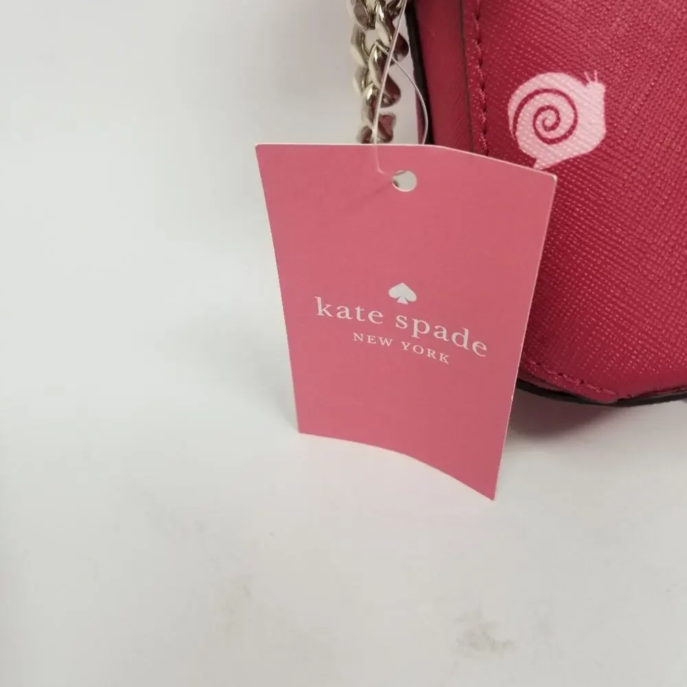 Kate Spade NEW Red Multi Dome Crossbody‎ Chain and Leather Zipper Closer Purse